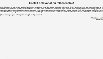 Le&aacute;llt a holavonat.hu - A fejlesztők politikai nyom&aacute;sra d&ouml;nt&ouml;ttek &iacute;gy