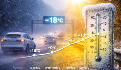 Dermesztő fagyokkal indul a h&eacute;t, &oacute;nos esővel folytat&oacute;dik, majd hirtelen enyh&uuml;l&eacute;s j&ouml;n